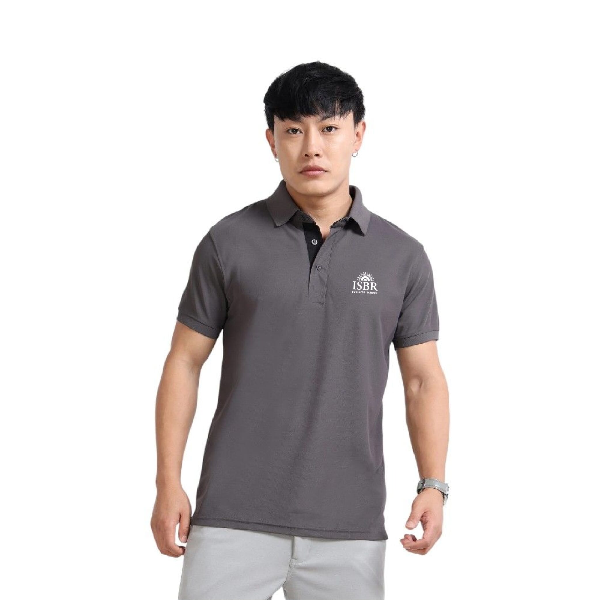 Greys&Blues AeroPiq Polo Tshirt- Dark Grey